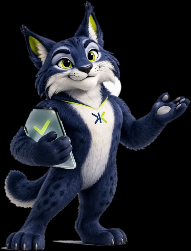 Kopy, le lynx de KopeeV, tablette en main